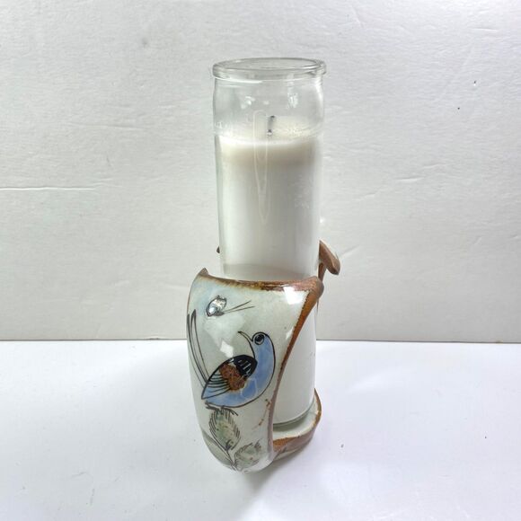 Mexican Folk Art Hand Painted Paschal Candle Holder (candle not included) signed - Picture 3 of 7